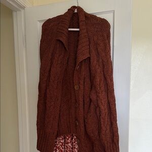 Free People Chunky Knit Brown Sweater
